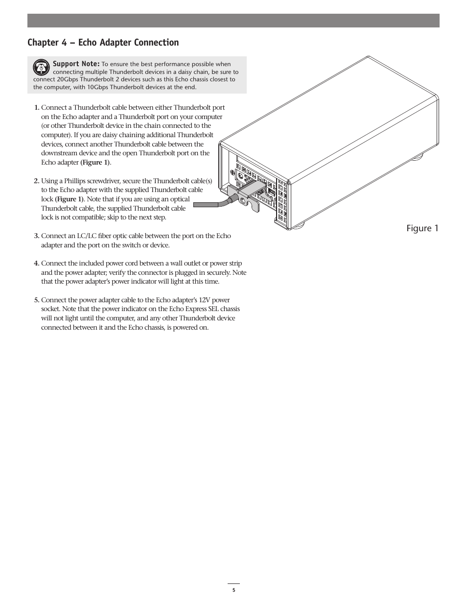 Chapter 4 – echo adapter connection, Figure 1 | Sonnet Technologies Echo Express SEL 10GbE User Manual | Page 9 / 14