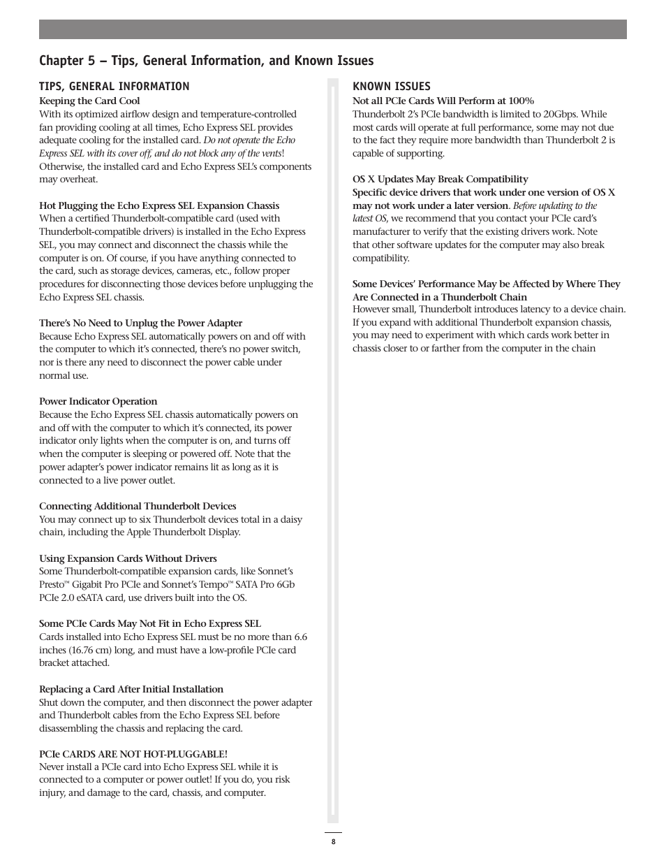 Sonnet Technologies Echo Express SEL User Manual | Page 12 / 14