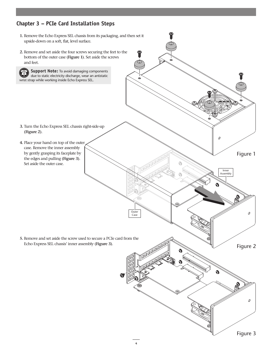 Chapter 3 – pcie card installation steps, Figure 1, Figure 2 figure 3 | Sonnet Technologies Echo Express SEL User Manual | Page 8 / 14
