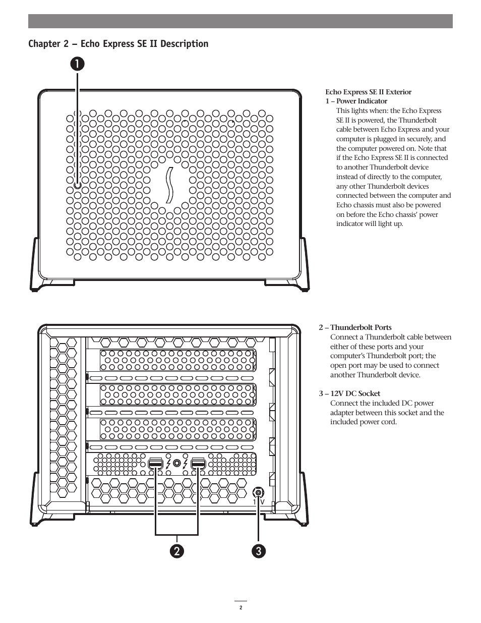 Chapter 2 – echo express se ii description | Sonnet Technologies Echo Express SE II User Manual | Page 6 / 14