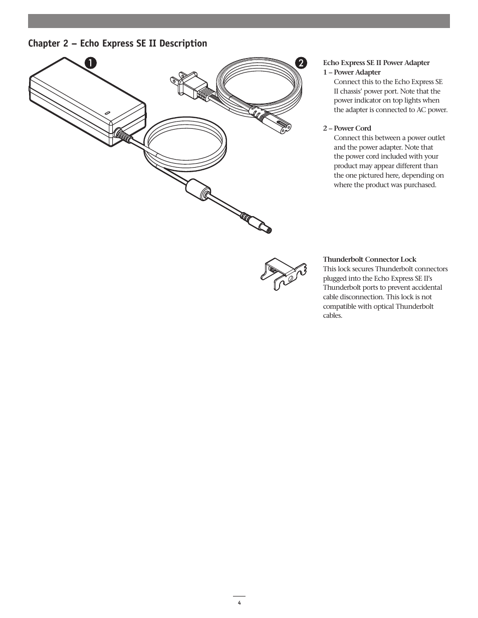 Chapter 2 – echo express se ii description | Sonnet Technologies Echo Express SE II User Manual | Page 8 / 14