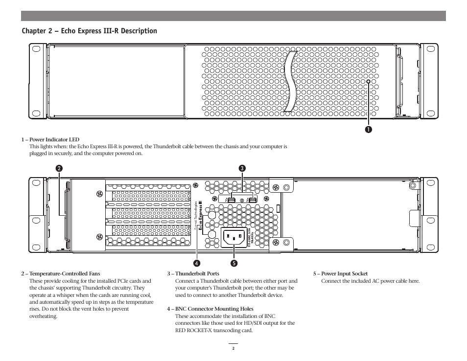 Chapter 2 – echo express iii-r description | Sonnet Technologies Echo Express III-R User Manual | Page 6 / 16