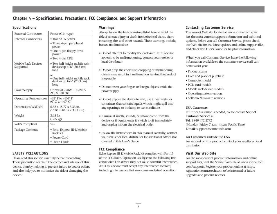 Sonnet Technologies Echo Express III-R Mobile Rack Kit User Manual | Page 11 / 12