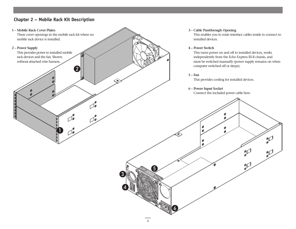 Chapter 2 – mobile rack kit description | Sonnet Technologies Echo Express III-R Mobile Rack Kit User Manual | Page 6 / 12