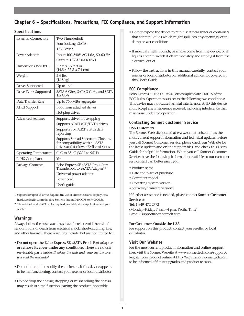 Sonnet Technologies Echo Express SE eSATA Pro 4-Port User Manual | Page 13 / 14