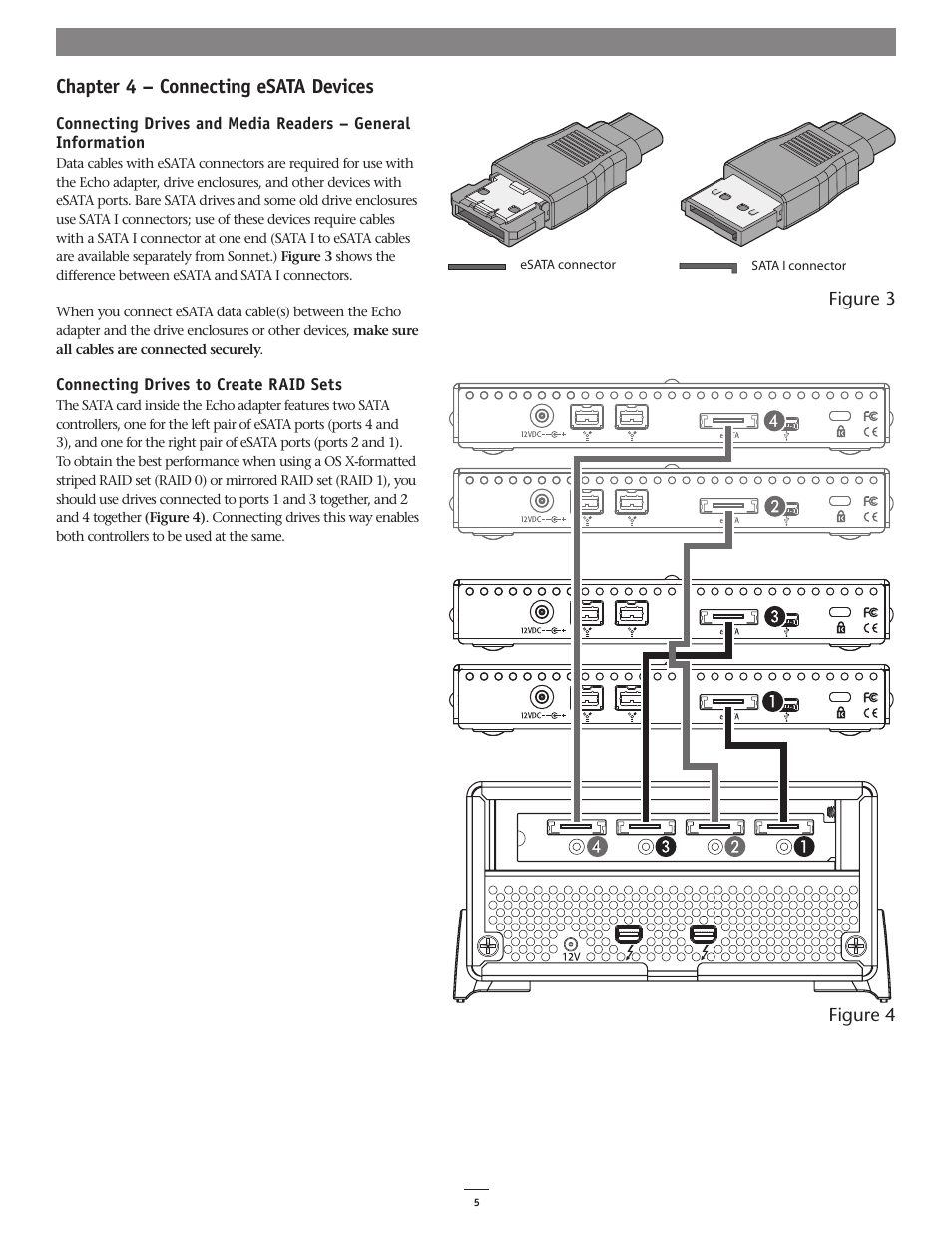 Chapter 4 – connecting esata devices | Sonnet Technologies Echo Express SE eSATA Pro 4-Port User Manual | Page 9 / 14
