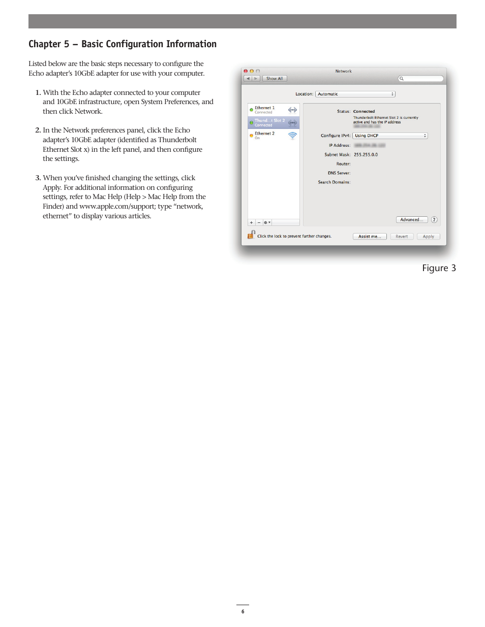 Chapter 5 – basic configuration information, Figure 3 | Sonnet Technologies Echo Express SE 10GbE User's Guide [Enghlish] User Manual | Page 10 / 12