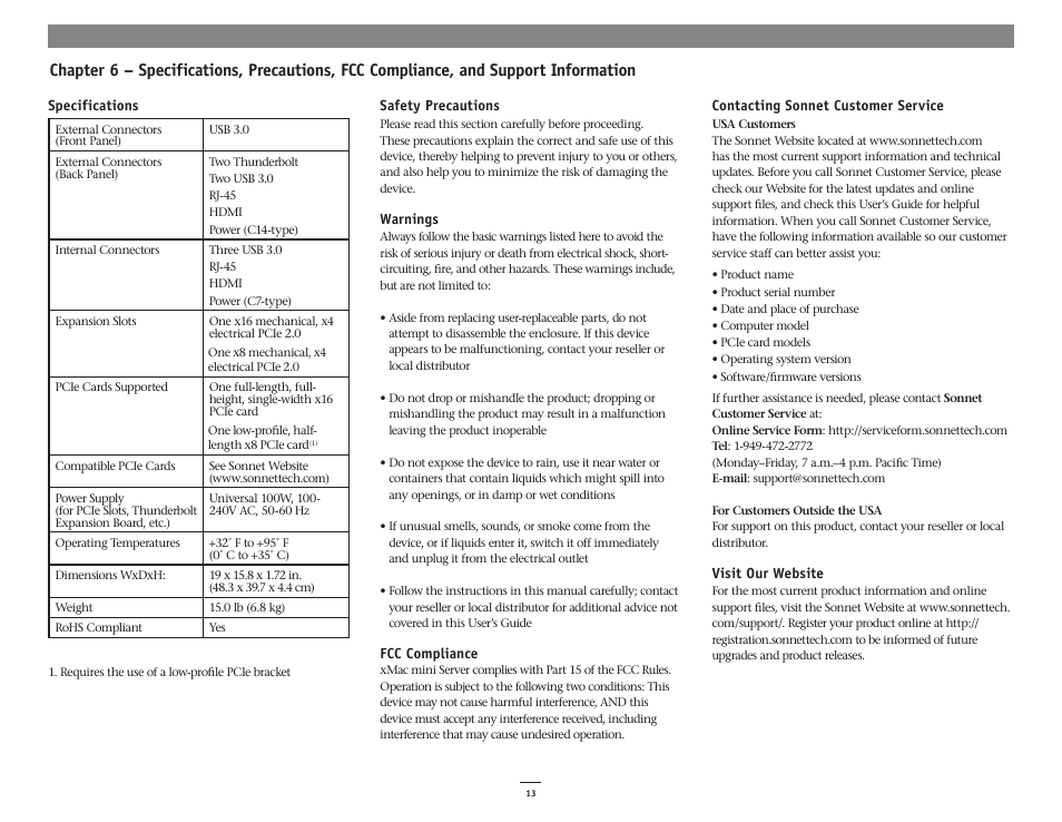 Sonnet Technologies xMac mini Server (Revision D and Later) User Manual | Page 17 / 18