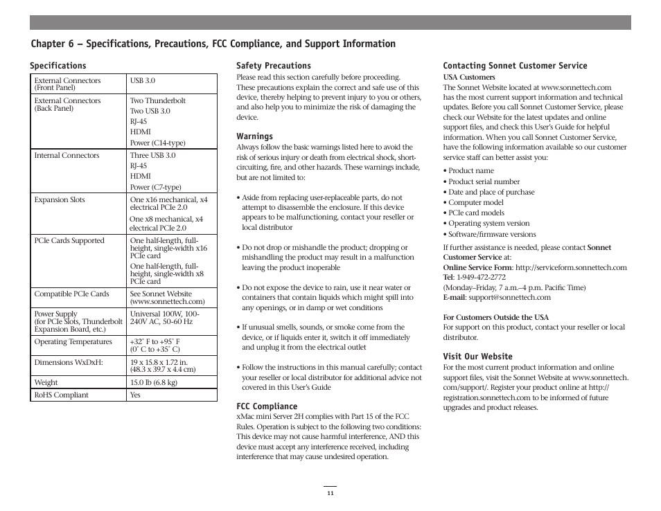 Sonnet Technologies xMac mini Server 2H User Manual | Page 15 / 16