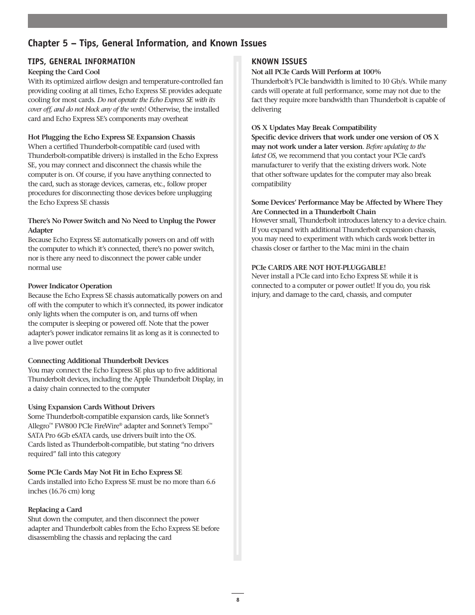 Sonnet Technologies Echo Express SE Thunderbolt Expansion Chassis User Manual | Page 12 / 14