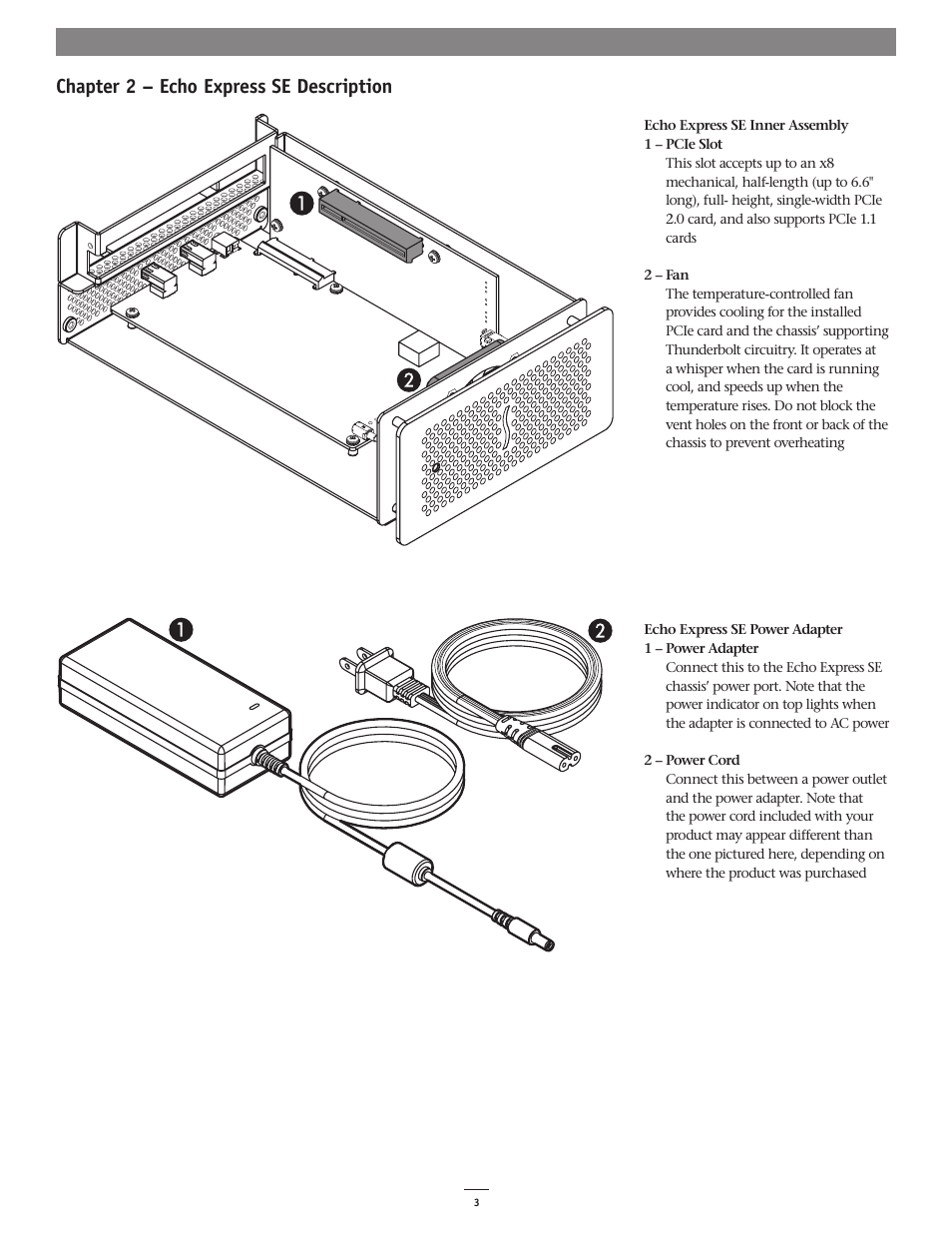 Chapter 2 – echo express se description | Sonnet Technologies Echo Express SE Thunderbolt Expansion Chassis User Manual | Page 7 / 14