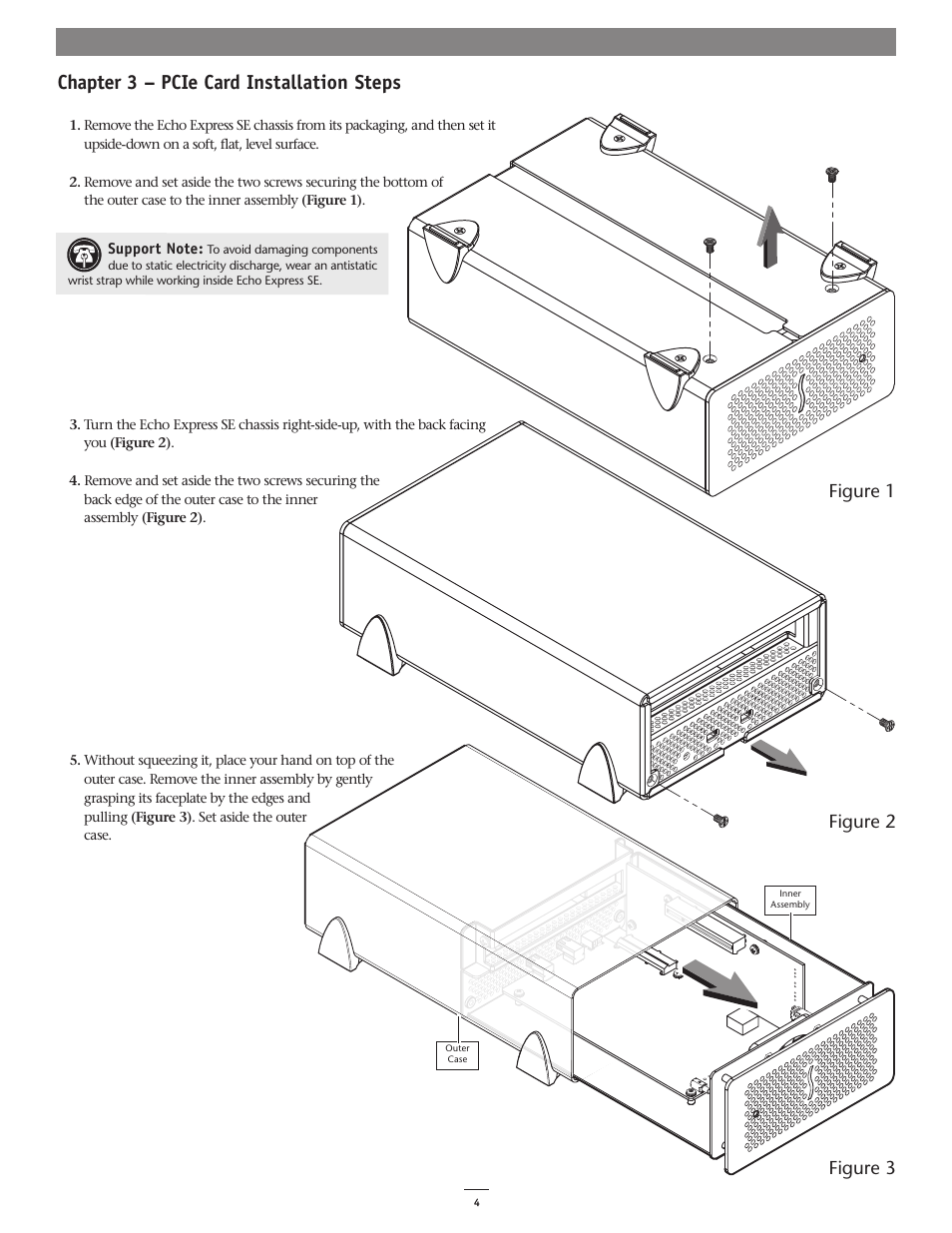 Chapter 3 – pcie card installation steps, Figure 1, Figure 2 figure 3 | Sonnet Technologies Echo Express SE Thunderbolt Expansion Chassis User Manual | Page 8 / 14