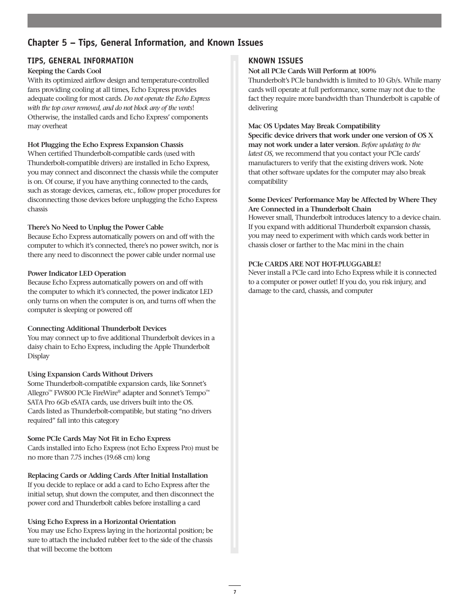 Sonnet Technologies Echo Express and Echo Express Pro Thunderbolt Expansion Chassis User Manual | Page 11 / 14