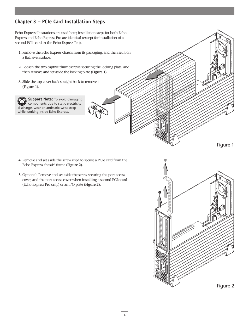 Chapter 3 – pcie card installation steps, Figure 1 figure 2 | Sonnet Technologies Echo Express and Echo Express Pro Thunderbolt Expansion Chassis User Manual | Page 8 / 14