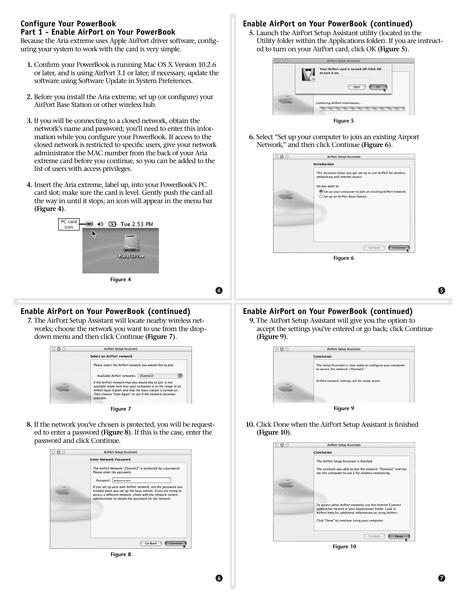 Enable airport on your powerbook (continued) | Sonnet Technologies Aria extreme CardBus User Manual | Page 2 / 4