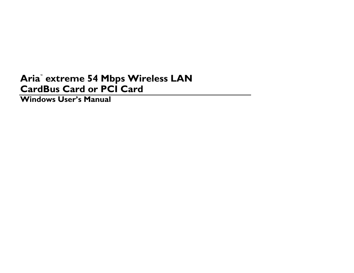Sonnet Technologies Aria extreme CardBus and PCI Card Windows User Manual | 86 pages