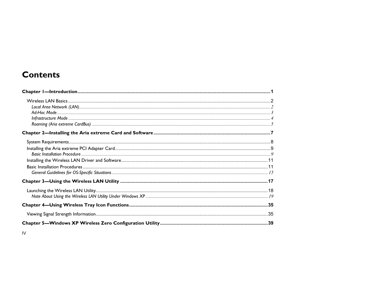 Sonnet Technologies Aria extreme CardBus and PCI Card Windows User Manual | Page 4 / 86