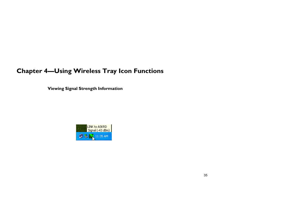 Chapter 4—using wireless tray icon functions | Sonnet Technologies Aria extreme CardBus and PCI Card Windows User Manual | Page 43 / 86