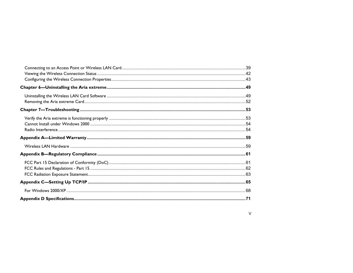 Sonnet Technologies Aria extreme CardBus and PCI Card Windows User Manual | Page 5 / 86
