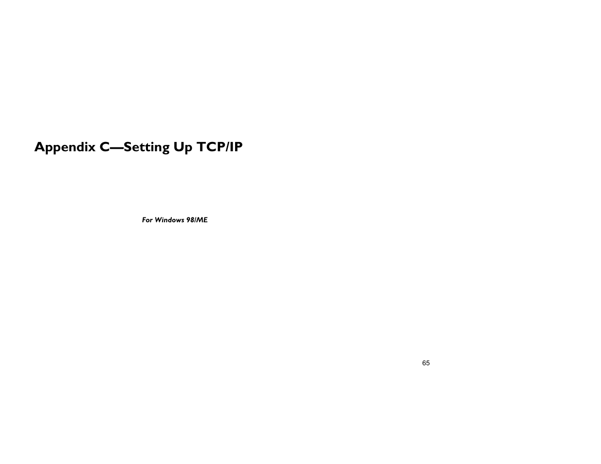 Appendix c—setting up tcp/ip | Sonnet Technologies Aria extreme CardBus and PCI Card Windows User Manual | Page 73 / 86
