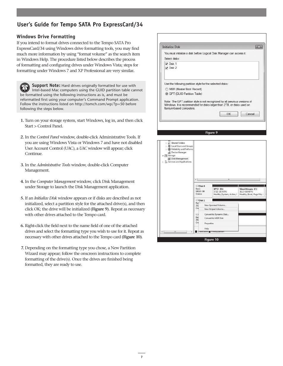 User’s guide for tempo sata pro expresscard/34 | Sonnet Technologies Tempo SATA Pro ExpressCard_34 User Manual | Page 7 / 8