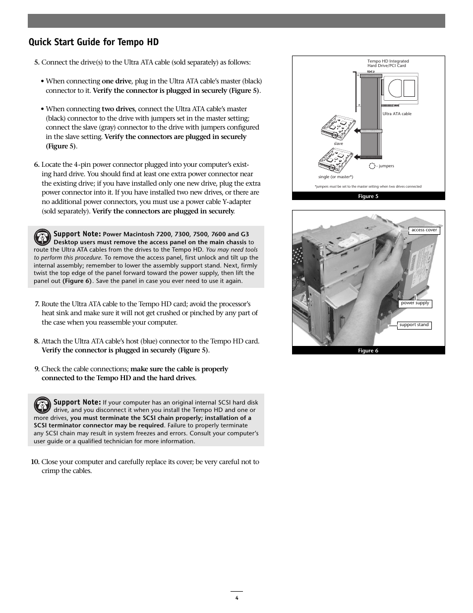 Quick start guide for tempo hd | Sonnet Technologies Tempo HD (With or Without Drive) Mac Version User Manual | Page 6 / 9