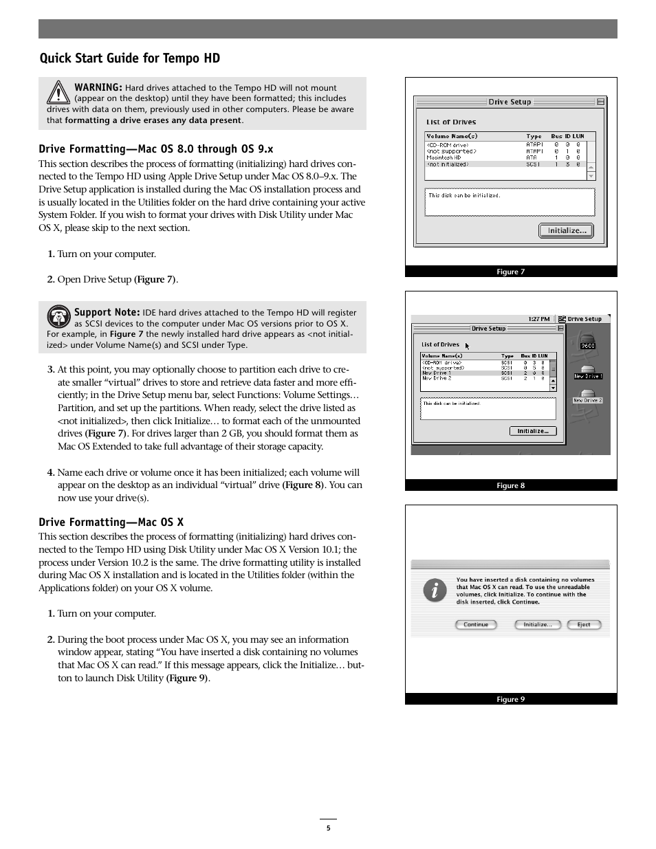 Quick start guide for tempo hd | Sonnet Technologies Tempo HD (With or Without Drive) Mac Version User Manual | Page 7 / 9