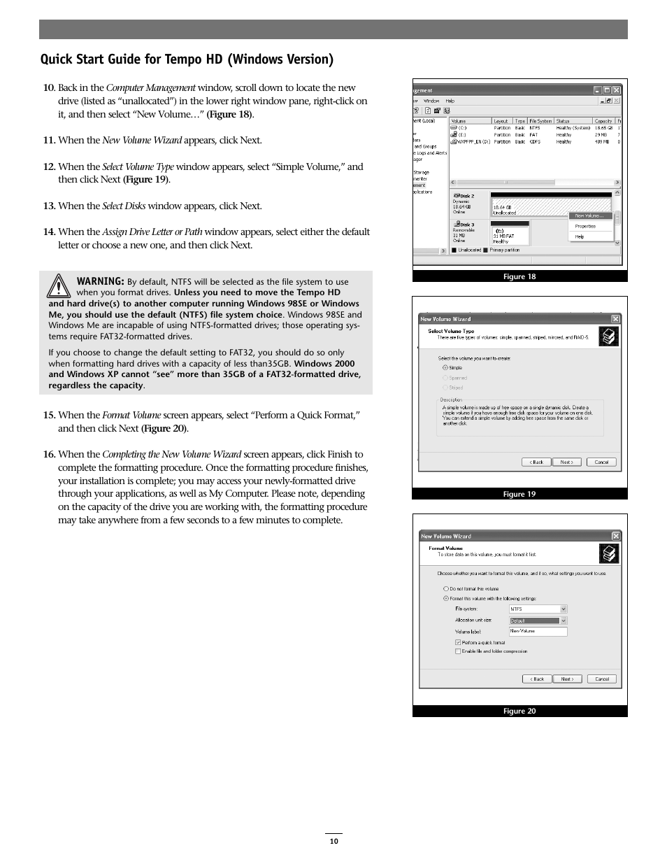 Quick start guide for tempo hd (windows version) | Sonnet Technologies Tempo HD (With or Without Drive) Windows Version User Manual | Page 12 / 12