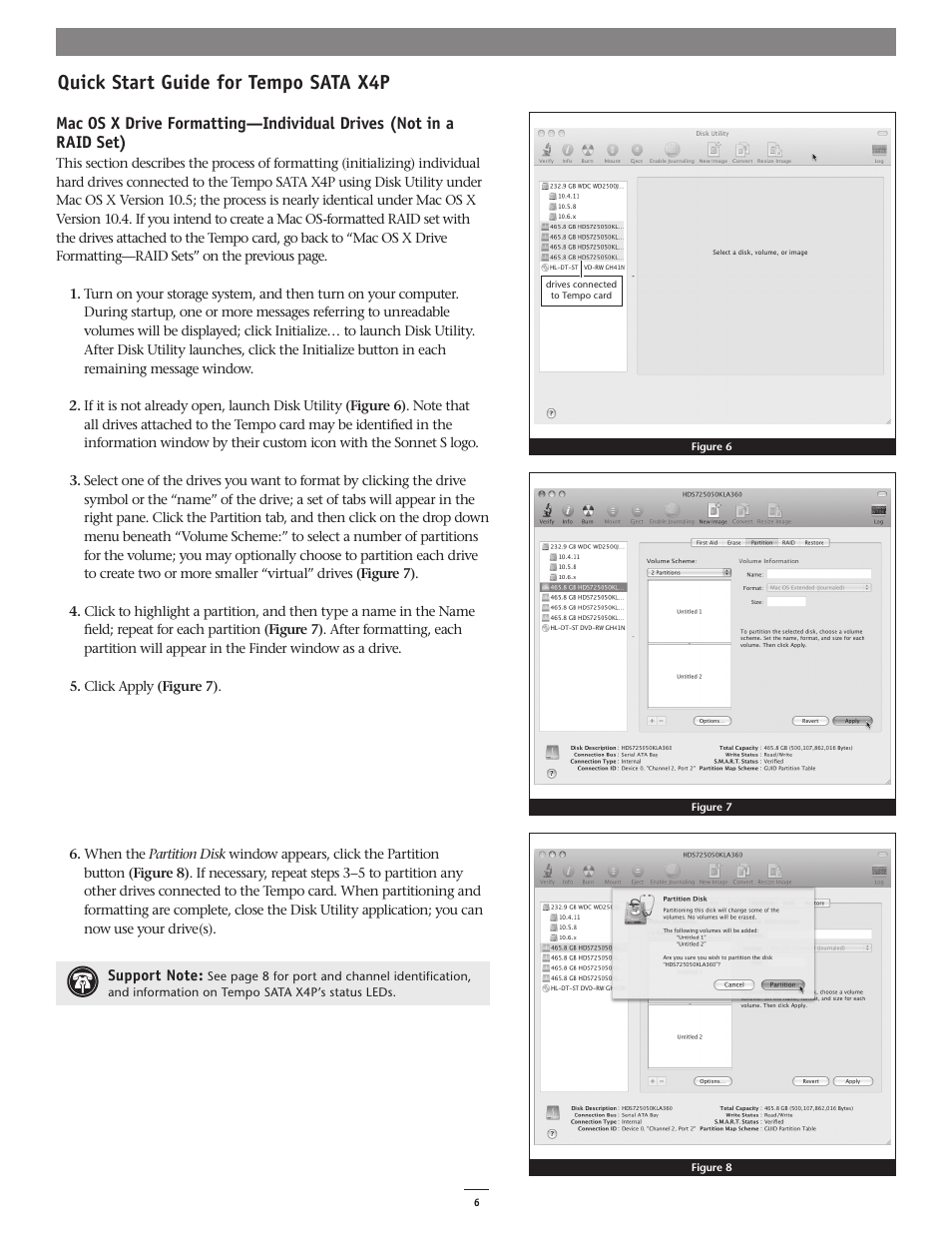 Quick start guide for tempo sata x4p | Sonnet Technologies Tempo SATA X4P Serial ATA Host Adapter User Manual | Page 6 / 8