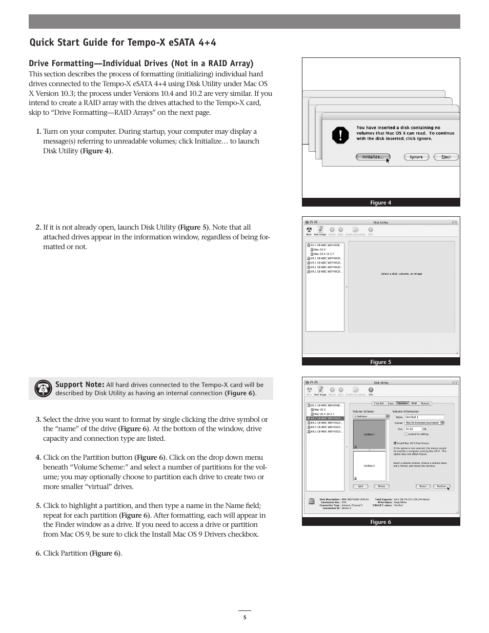 Quick start guide for tempo-x esata 4+4 | Sonnet Technologies Tempo-X eSATA 4+4 8-Port Serial ATA PCI-X Host Adapter Card User Manual | Page 5 / 8