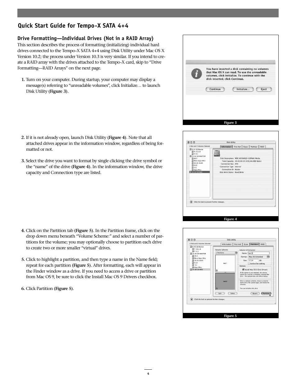 Quick start guide for tempo-x sata 4+4 | Sonnet Technologies Tempo-X SATA 4+4 8-Port Serial ATA PCI-X Host Adapter Card User Manual | Page 4 / 6