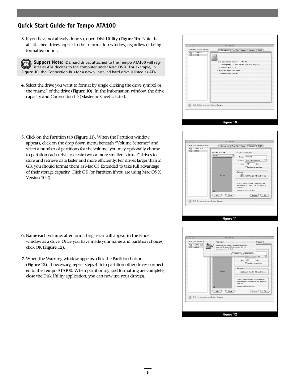 Quick start guide for tempo ata100 | Sonnet Technologies Tempo ATA100 PCI Host Adapter Card User Manual | Page 5 / 6