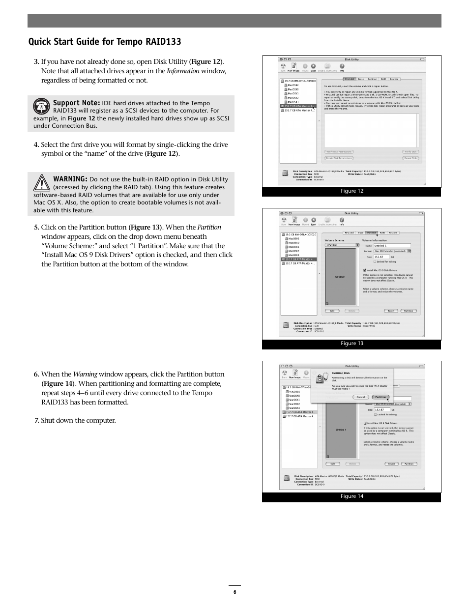 Quick start guide for tempo raid133 | Sonnet Technologies Tempo RAID133 ATA Hardware RAID Controller Card User Manual | Page 6 / 8