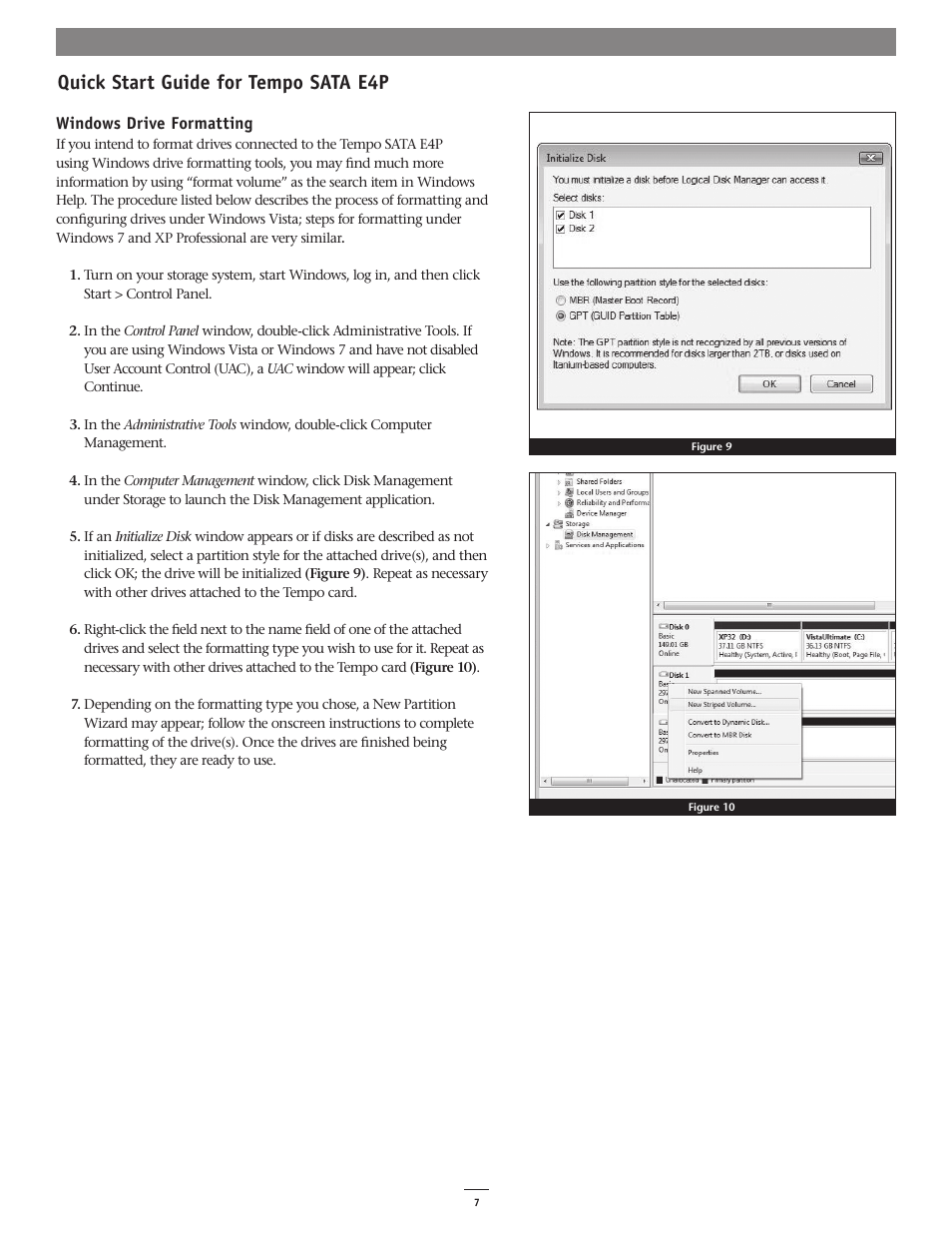 Quick start guide for tempo sata e4p | Sonnet Technologies Tempo SATA E4P Serial ATA Host Controller PCI Express Card User Manual | Page 9 / 10
