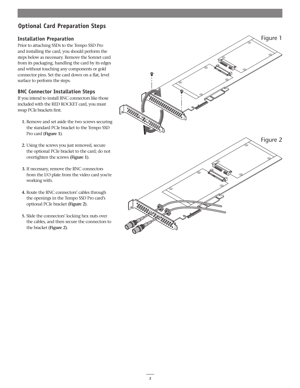 Optional card preparation steps | Sonnet Technologies Tempo SSD Pro PCI Express 2.5 SSD Host Card User Manual | Page 4 / 8