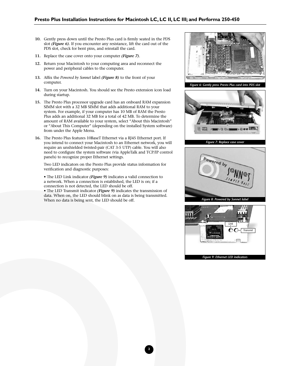 Sonnet Technologies Presto Plus Processor Upgrade with Mac OS 8 User Manual | Page 11 / 11
