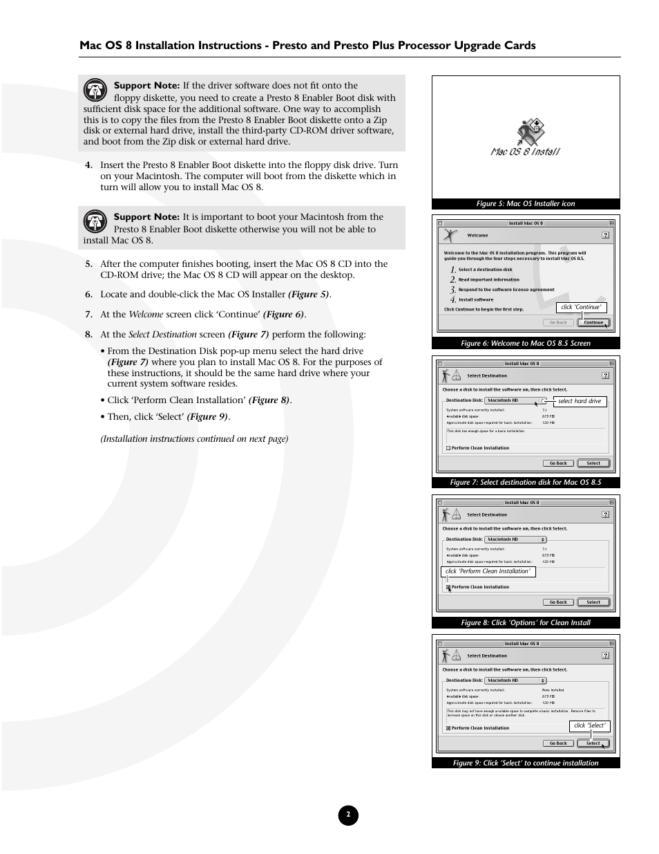 Sonnet Technologies Presto Plus Processor Upgrade with Mac OS 8 User Manual | Page 2 / 11