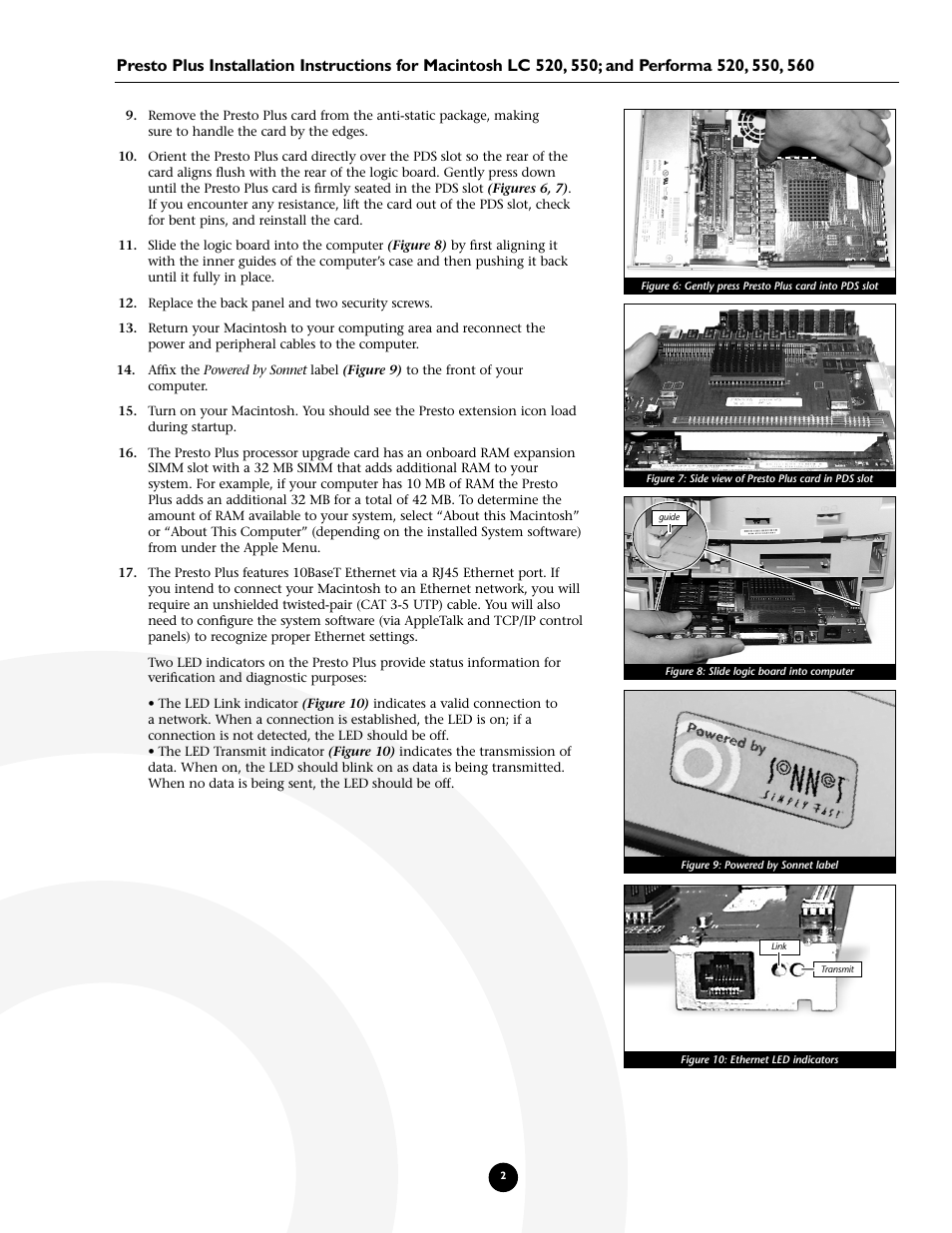 Sonnet Technologies Presto Plus Processor Upgrade with Mac OS 8 User Manual | Page 7 / 11