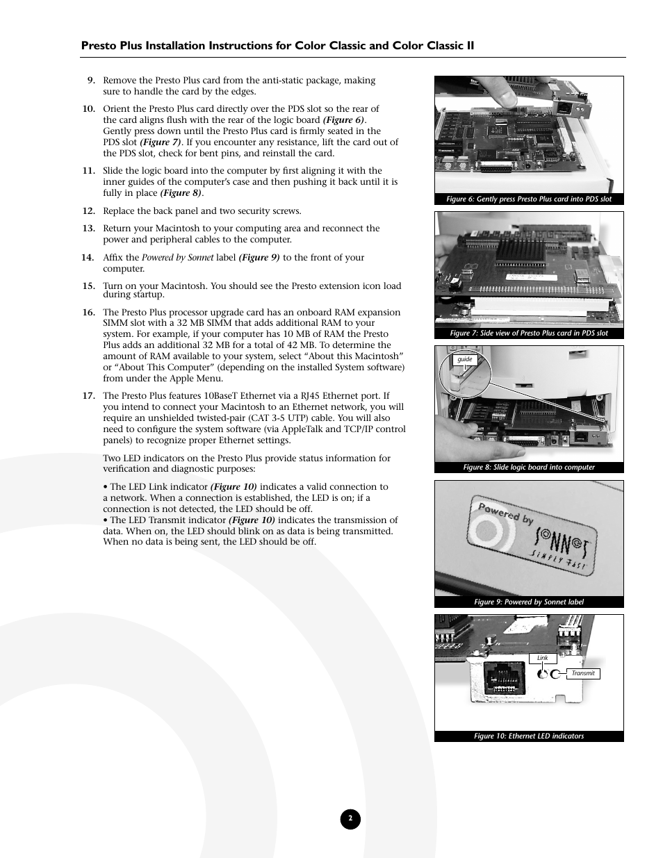 Sonnet Technologies Presto Plus Processor Upgrade with Mac OS 8 User Manual | Page 9 / 11