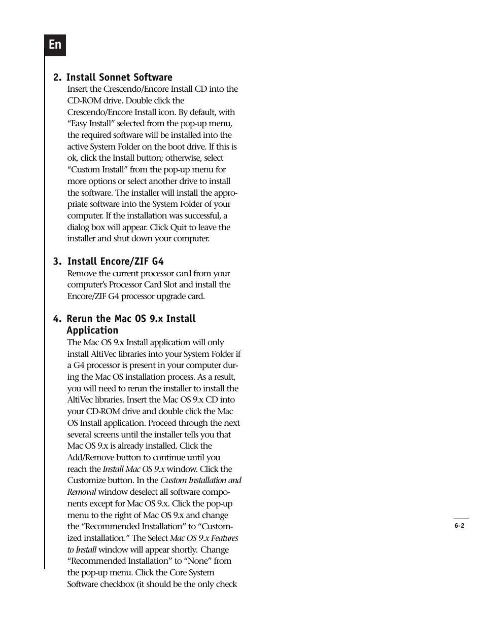 Sonnet Technologies Encore_ZIF Processor Upgrade User Manual | Page 107 / 120