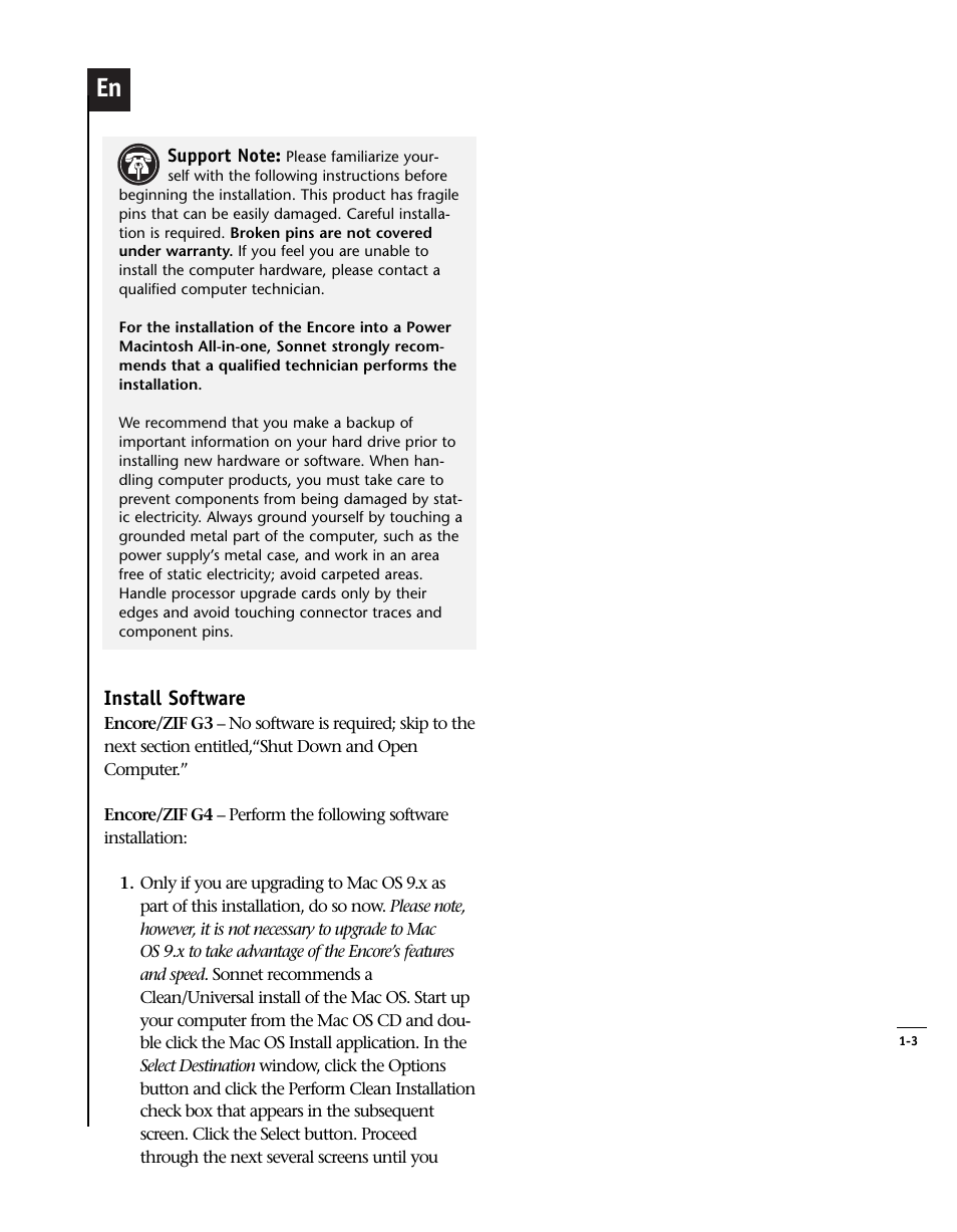 Sonnet Technologies Encore_ZIF Processor Upgrade User Manual | Page 23 / 120
