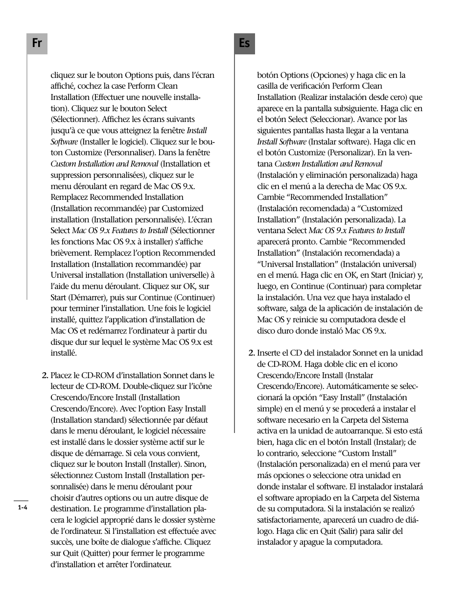 Es fr | Sonnet Technologies Encore_ZIF Processor Upgrade User Manual | Page 24 / 120