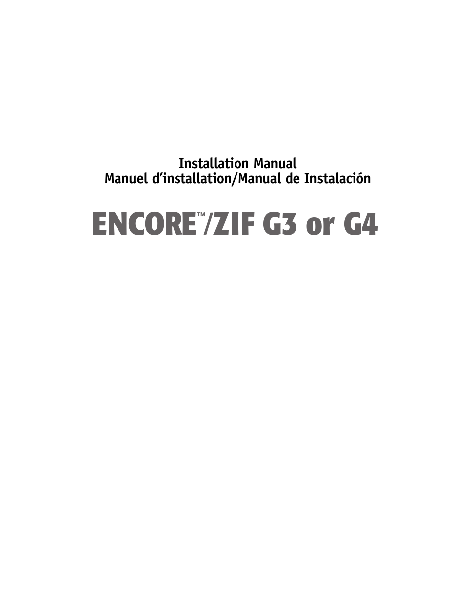 Encore, Zif g, Or g | Sonnet Technologies Encore_ZIF Processor Upgrade User Manual | Page 3 / 120