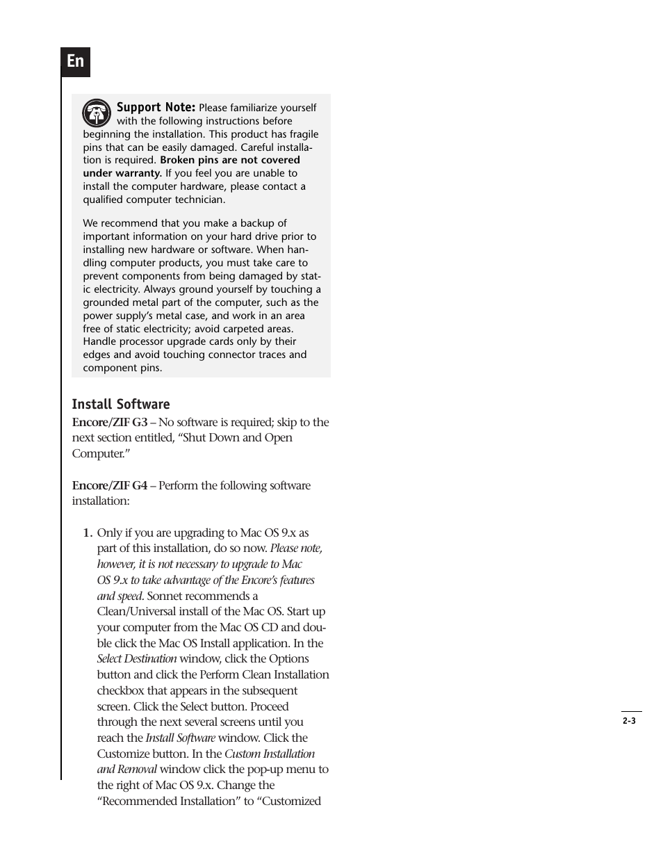 Sonnet Technologies Encore_ZIF Processor Upgrade User Manual | Page 47 / 120