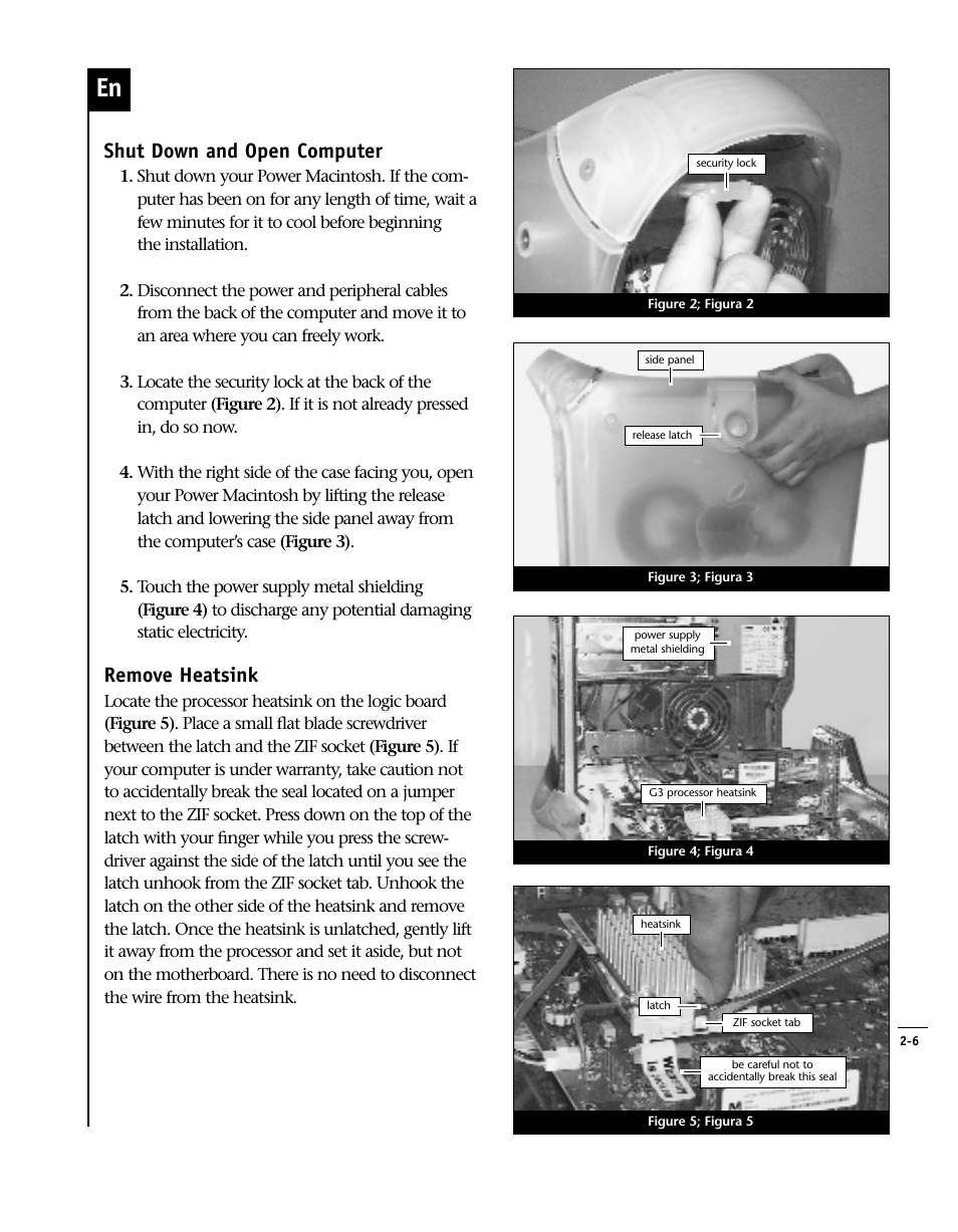 Shut down and open computer, Remove heatsink | Sonnet Technologies Encore_ZIF Processor Upgrade User Manual | Page 53 / 120