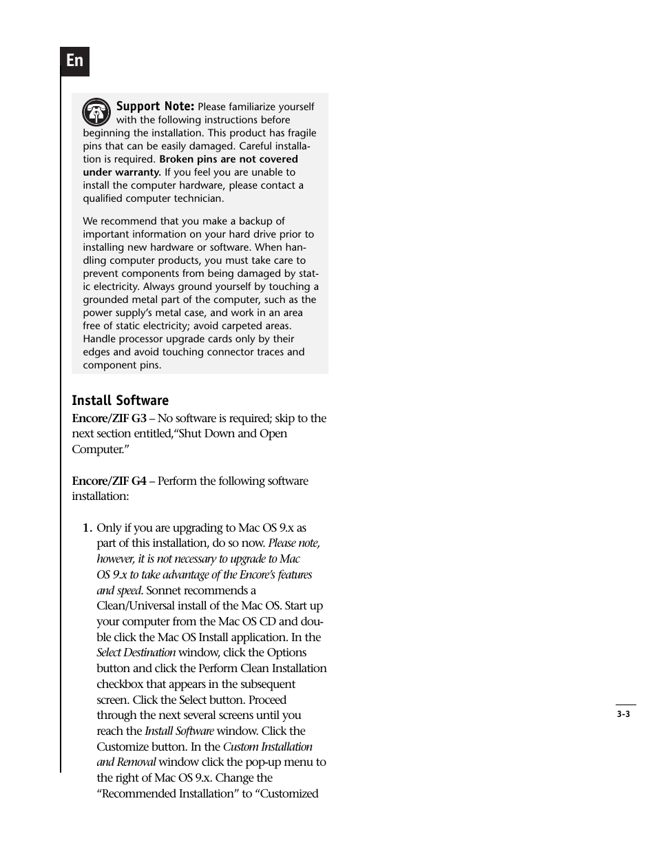 Sonnet Technologies Encore_ZIF Processor Upgrade User Manual | Page 63 / 120