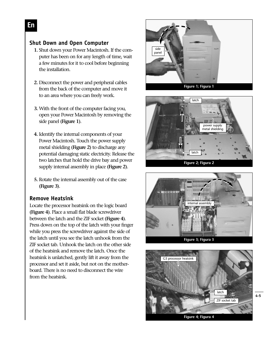 Shut down and open computer, Remove heatsink | Sonnet Technologies Encore_ZIF Processor Upgrade User Manual | Page 83 / 120