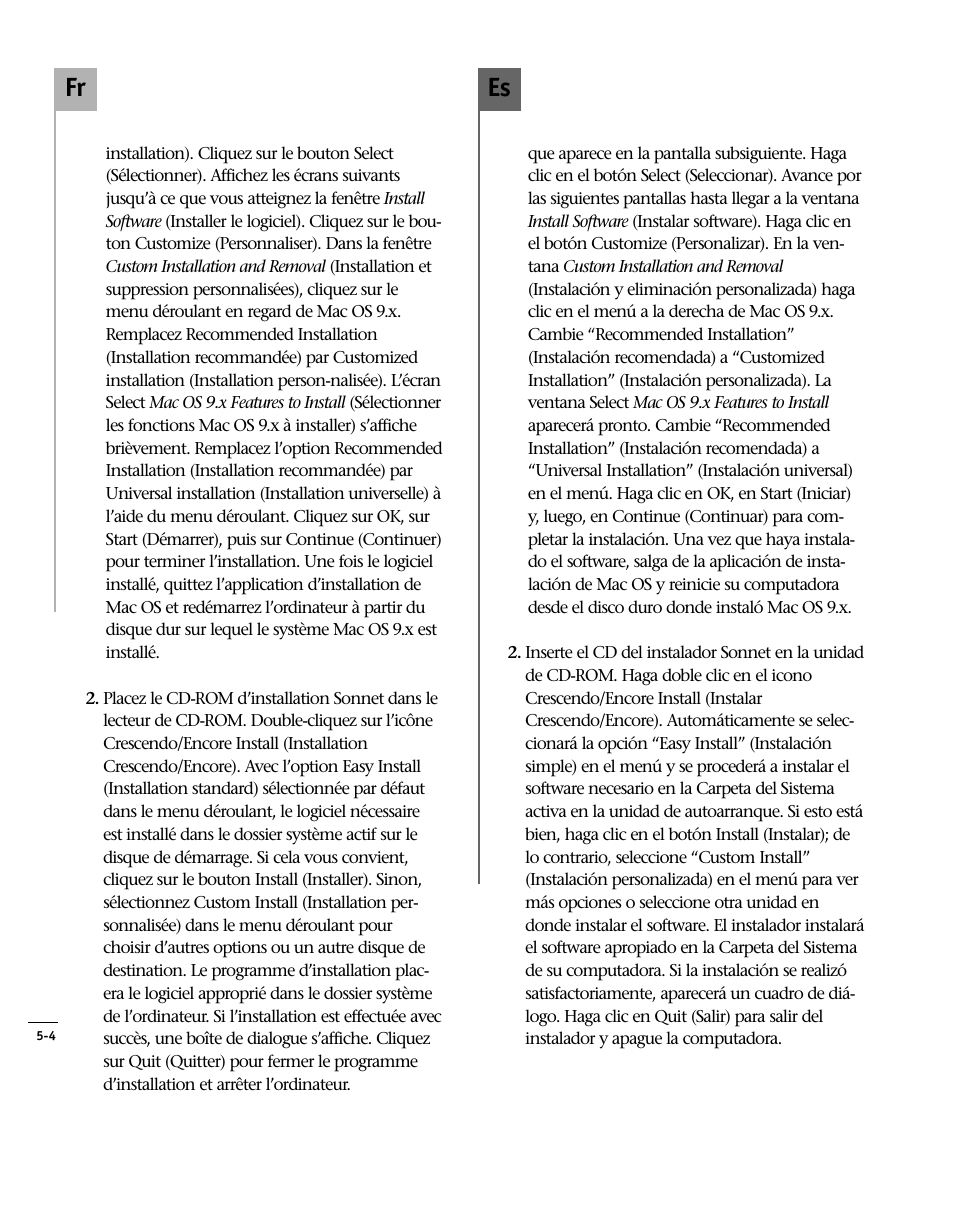 Es fr | Sonnet Technologies Encore_ZIF Processor Upgrade User Manual | Page 96 / 120