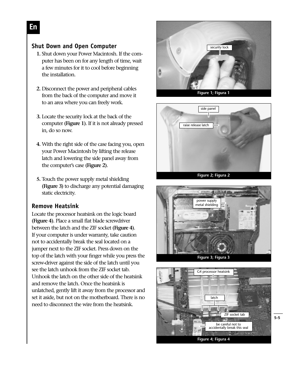 Shut down and open computer, Remove heatsink | Sonnet Technologies Encore_ZIF Processor Upgrade User Manual | Page 99 / 120
