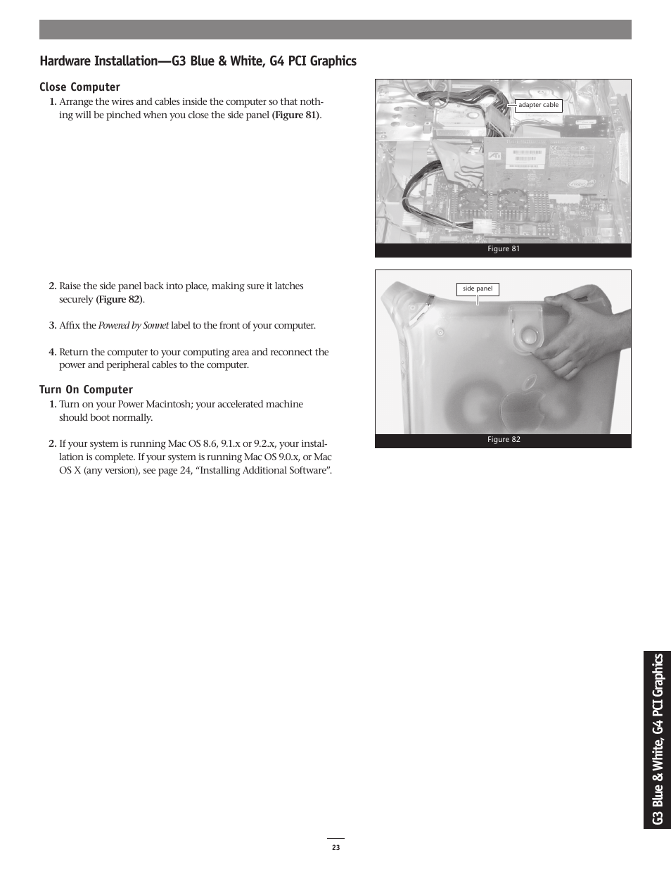 G3 b lu e & w hi te , g 4 pc i g ra ph ics | Sonnet Technologies Encore_ZIF 1.0 GHz Processor Upgrade User Manual | Page 25 / 28
